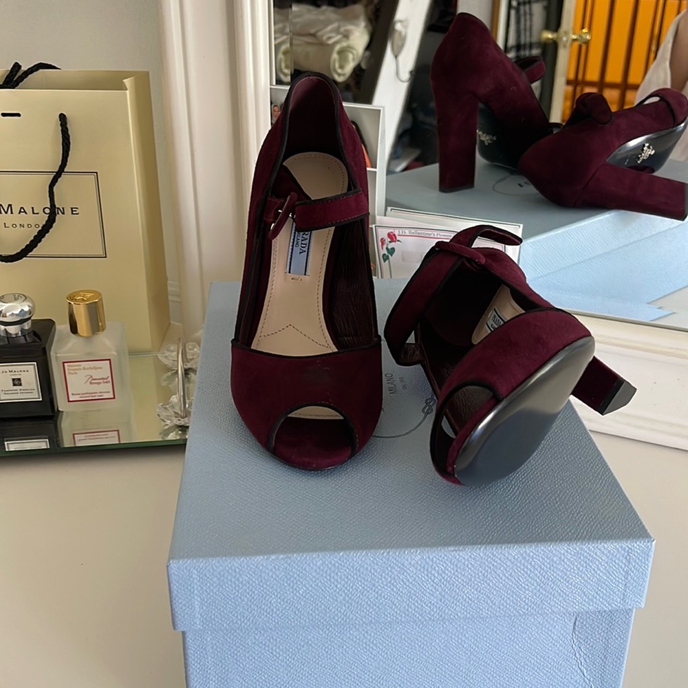 Maroon Authentic Prada Heels (NEVER WORN)